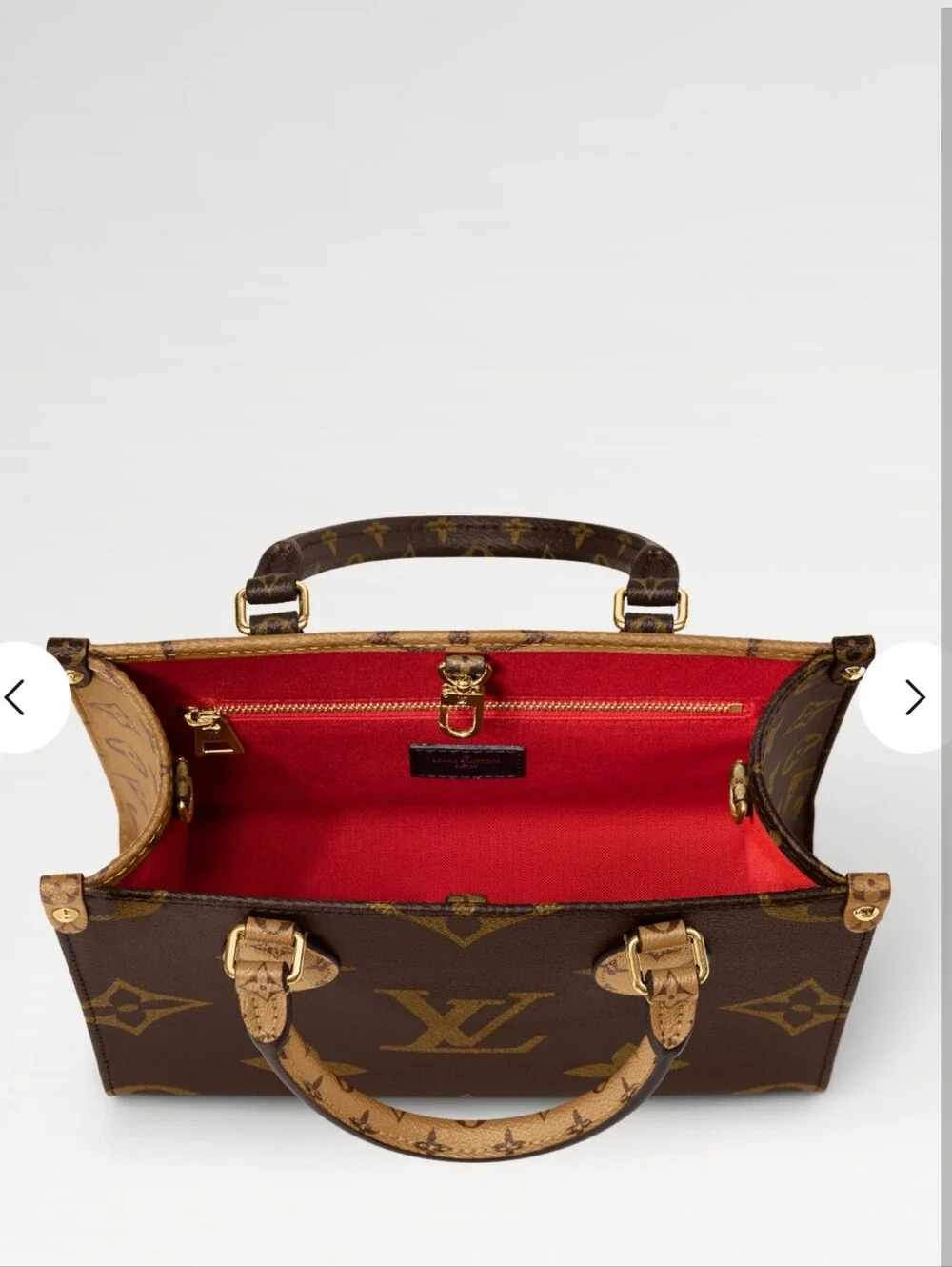Louis Vuitton Brown Monogram Satchel with Tan Handles and Gold Hardware